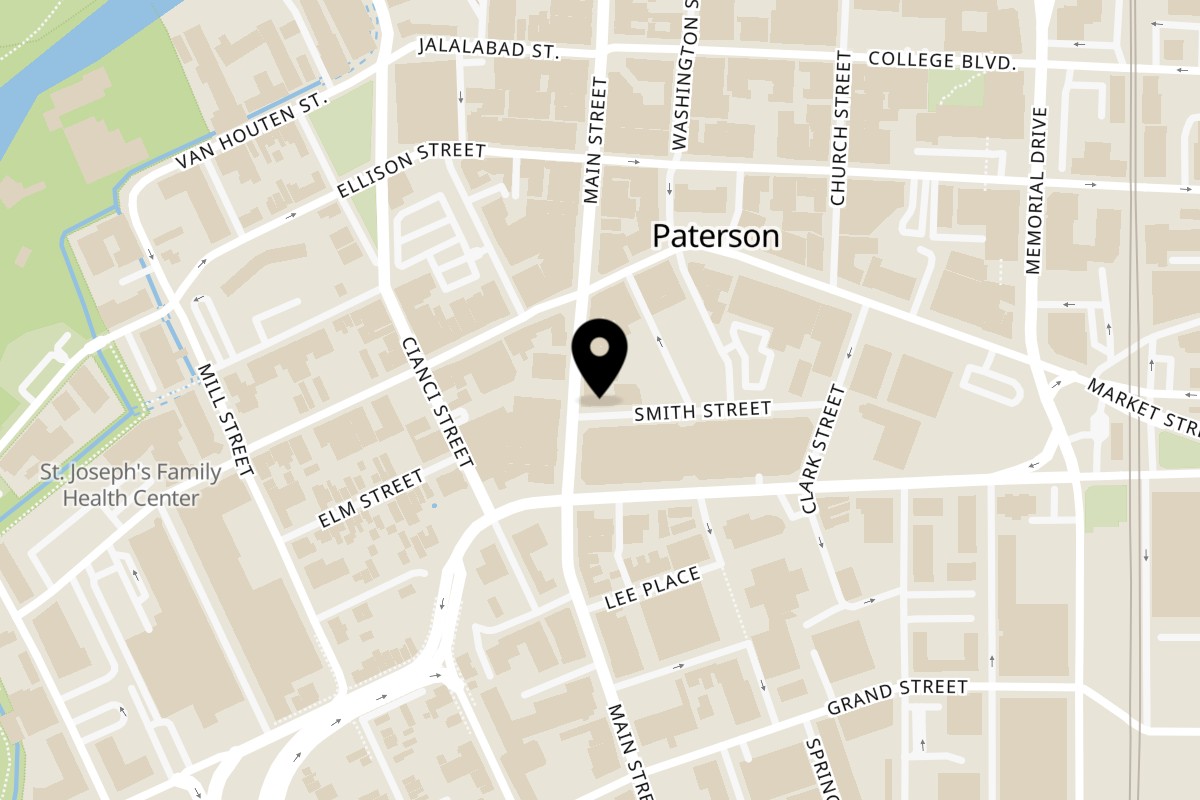 Map showing the location of It's WAAO! Downtown on 279 Main St in Paterson
